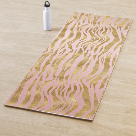 Roze Gold Ombre Leopard Print Yogamat (In situ)