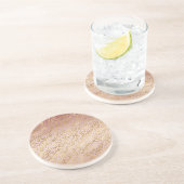 Roze Gold Ombre Leopard Print Zandsteen Onderzetter (Zijkant)