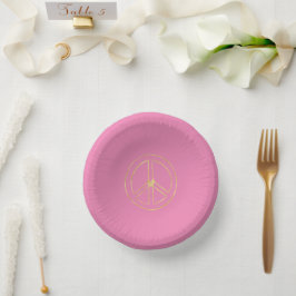 Roze Gold Peace Sign-hart Papieren Kommen