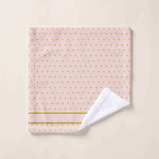 Roze Gold Polka Dot Monogramed Towel Set Bad Handdoek (Wasdoekje)