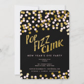 Roze | Gold Pop Fizz Clink nieuwjaarsfeestdag Kaart (Voorkant)