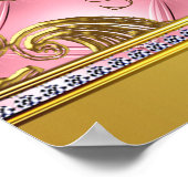 Roze Gold Princess Baby shower Signs Poster (Hoek)