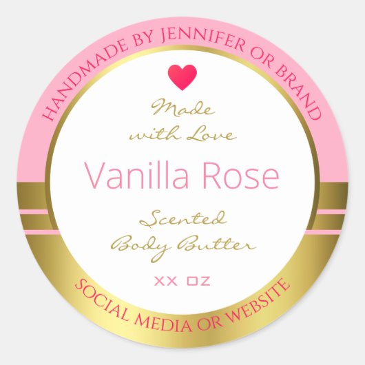 Roze Gold Product Packaging Label Eenvoudige aange (Voorkant)