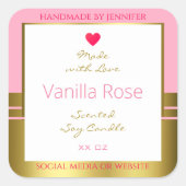 Roze Gold Product Packaging Label Eenvoudige aange (Voorkant)