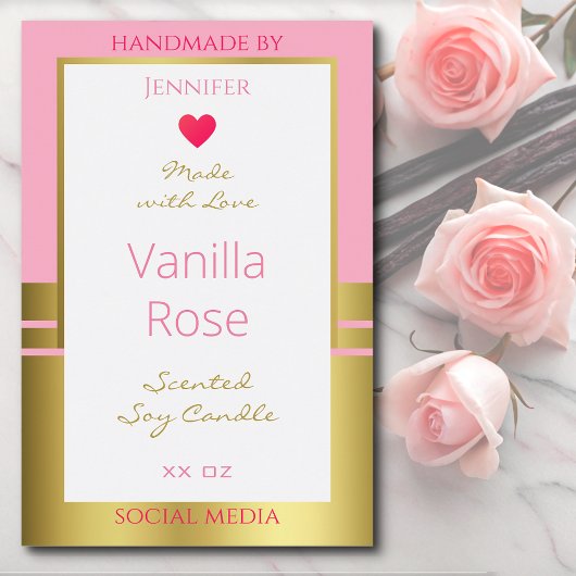 Roze Gold Product Packaging Label Eenvoudige aange Voedselcontainer Etiket