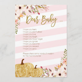 Roze Gold Pumpkin Baby shower Beste Baby Kaart
