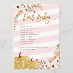 Roze Gold Pumpkin Baby shower Beste Baby Kaart