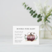 Roze Gold Pumpkin Baby shower Book Request Informatiekaartje (Staand voorkant)