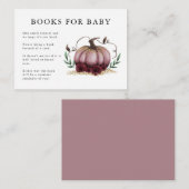 Roze Gold Pumpkin Baby shower Book Request Informatiekaartje (Voorkant / Achterkant)
