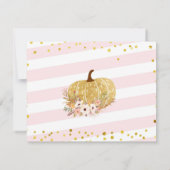 Roze Gold Pumpkin Time Capsule Note Card Guestbook Notitiekaartje (Achterkant)