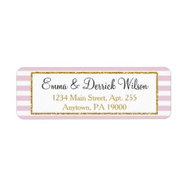 Roze Gold Return-adreslabels legant Shower Etiket