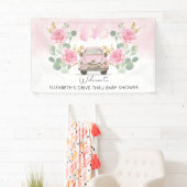 Roze Gold Rozen drive by Baby shower Welcome Yard Spandoek (Insitu)