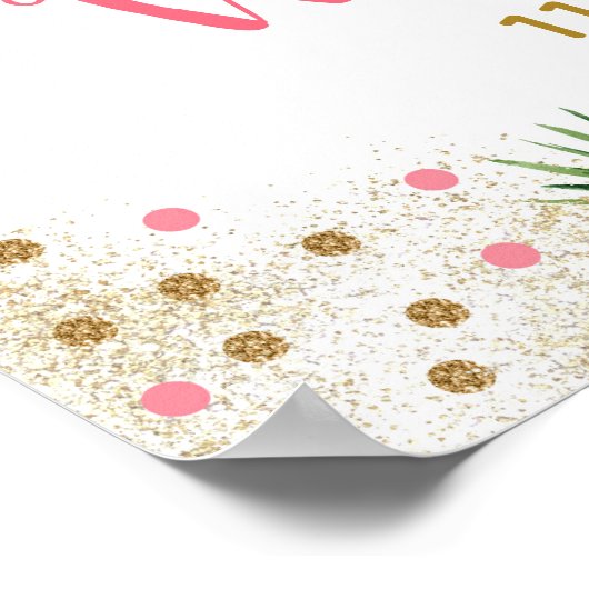 Roze & Gold Safari Wilde Een eerste verjaardag Poster (Hoek)