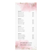 Roze Gold Salon Service Menu Price List Rack Card (Achterkant)