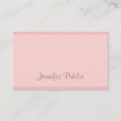 Roze Gold Script Modern Calligraded Sjabloon Visitekaartje (Voorkant)
