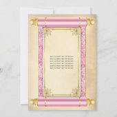  Roze Gold Scroll Elegant Quinceañera Kaart (Achterkant)