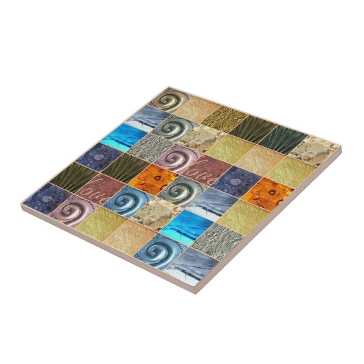 Roze Gold Silver Bronze Metal Love Mosaic Tegeltje (Zijkant)