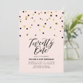 Roze & Gold Simple 21 21ste verjaardag Kaart (Staand voorkant)