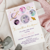 Roze Gold Space Counting is begonnen met Baby show Kaart