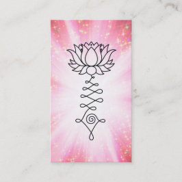 *~* Roze Gold Sparkles Lotus Reiki Healing Energy Visitekaartje