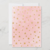 Roze Gold Star-virtueel Baby shower Kaart (Achterkant)