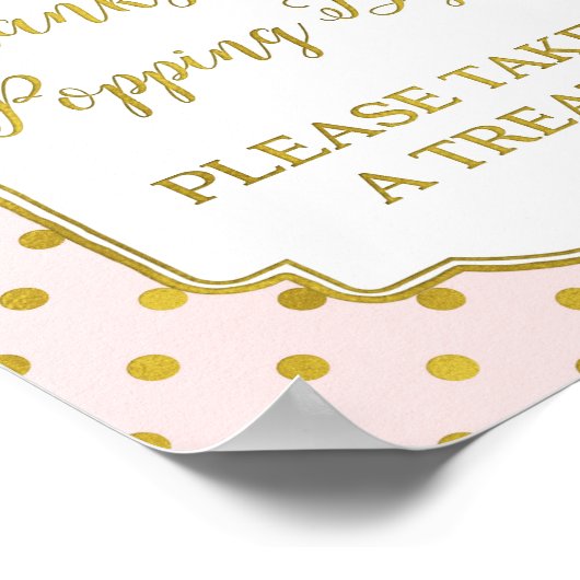 Roze Gold Stippen Bedankt voor Popping by Sign Poster (Hoek)