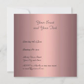 Roze Gold Stylish Party Invitation Kaart (Achterkant)