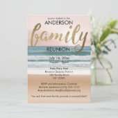 Roze Gold Sunset Beach Family Reunion Kaart (Staand voorkant)