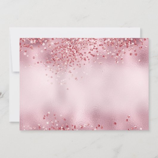 Roze & Gold Sweet 16 Girl Birthday Invitation Kaart (Achterkant)