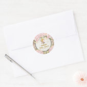 Roze Gold Travel Map Baby shower Favors Ronde Sticker (Envelop)