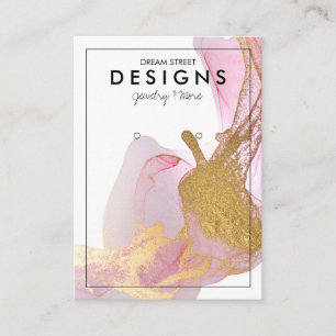 Roze Gold Trendy Earring Display Card Visitekaartje