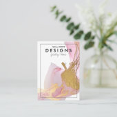 Roze Gold Trendy Earring Display Kaart Visitekaartje (Staand voorkant)