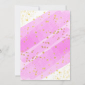 Roze Gold Unicorn Baby shower Kaart (Achterkant)