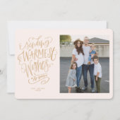 Roze Gold Warmest Wwish Holiday Photo Card Kaart (Voorkant)