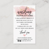 Roze Gold Wasinstructies Kledingverzorging Shirt Visitekaartje (Voorkant)
