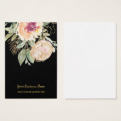 Roze Gold Waterverf Flowers Custom Earcard Visitekaartje (Voorkant /achterkant)