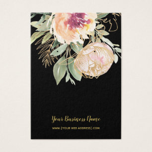 Roze Gold Waterverf Flowers Custom Earcard Visitekaartje