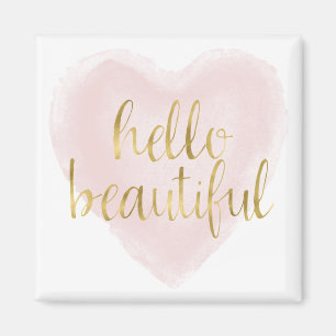 Roze Gold Waterverf Harart Hallo prachtig Magneet