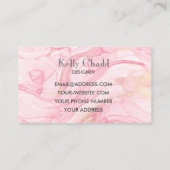 Roze Gold Waterverf-ontwerp Visitekaartje (Achterkant)