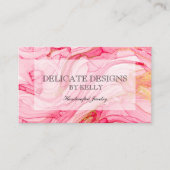 Roze Gold Waterverf-ontwerp Visitekaartje (Voorkant)