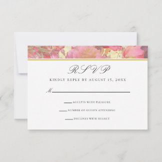 Roze Gold Waterverf ventilator RSVP-kaart Kaart