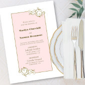 Roze Gold Wedding Kaart