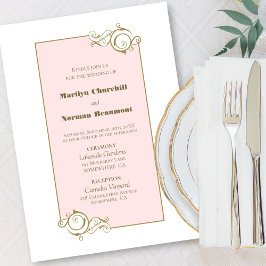 Roze Gold Wedding Kaart