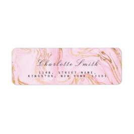 Roze Gold White Marble Return Address Labels