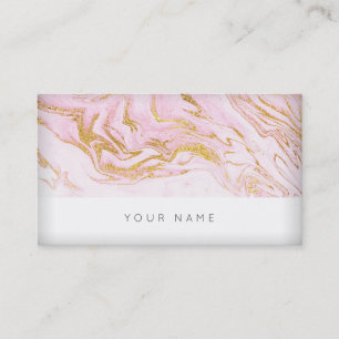 Roze Gold White Marble Vip Visitekaartje