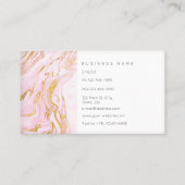 Roze Gold White Marble Vip Visitekaartje (Achterkant)