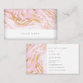 Roze Gold White Marble Vip Visitekaartje (Voorkant / Achterkant)