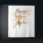 Roze Gold Woman Happy 80th Birthday Photobooth Wandkleed<br><div class="desc">Roze Gold Woman Happy 80th Birthday</div>