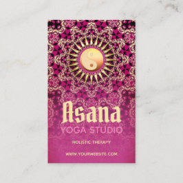 Roze Gold Yin Yang Holistic Energy Asana Yoga Visitekaartje