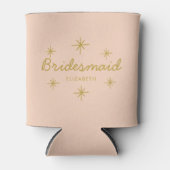 Roze Golden Calligraphy Stars Bridesmaid gift Blikjeskoeler (Voorkant)